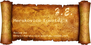 Herskovics Euszták névjegykártya